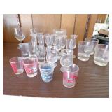 Shot glasses, cordials, rocks glasses