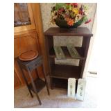 Bookcase, Plant Stand, Mirrored Sconces, Floral