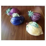 Eggplant Porcelain Trinket Boxes