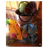 Potting Soil, Galvanized Trash Can,