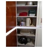 Contents of Cabinet - Tupperware, Popcorn Popper