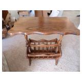Walnut Accent Table/Magazine Rack