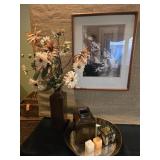 Wall decor and candles