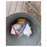 Galvanized can with birdseed