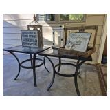 Glass patio tables and decor