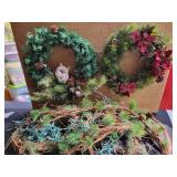 2 Wreaths and Garland with Lights