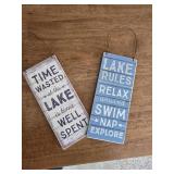 Lake Hanging Signs