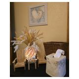 Bath lamp chair decor and kleenex