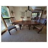 Dining Table with Leaf, 6 Chairs