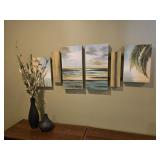 Beach Scene wall art with vases