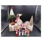 Felt Tree, Wooden Table Art, Gold Tree,