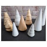 Porcelain and Wooden Trees #2 -  great for mantle
