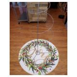 Bamboo "Joy" Floor Mat & Metal Ornament Tree