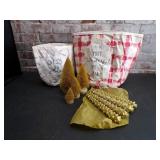 Recycled Paper Gift Bags, S/4 Gold Brush Trees,