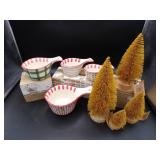 Holiday Measuring Cups, S/4 Gold Brush Trees
