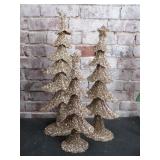 Set/3 Gold Decor Trees - looks great w/greenery
