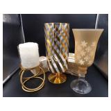 Gold Candle Holders & Battery Candle