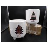 Scandinavian Porcelain Planters - holds a medium