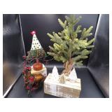 Evergreen Burlap Wrapped Tree, Felt Tree,