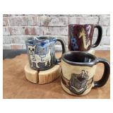 Handmade Stoneware Mugs - Dog, Coffee, Music