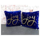 Blue Velvet 16" Pillows S/2