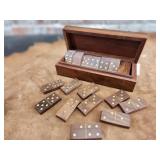 Wooden Dominos in storage boxx