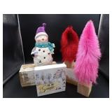 Porcelain Snowman Votive Candle Holder,