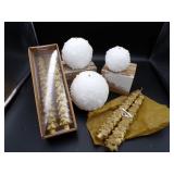 Snowball Candles - never burned - just used for