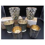 Mercury Glass Votlive Candle Holders Set/6