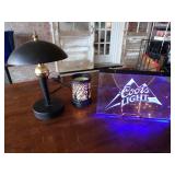 Coors Light Lighted Sign, Black Table Lamp,