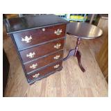 Small Chest and Round Pedestal Table