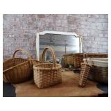 Chippy Mirror & woven baskets
