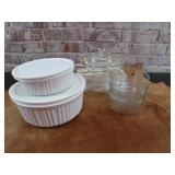 Corning Ware White Bowls w/lids,  Fire-King #405