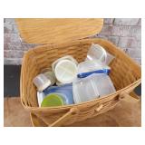 Picnic Basket with plastic storage containers
