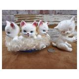 MCM - Kittens in basket, Gold embossed Kitten