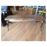 Live Edge Wood Table w/ horse haines legs