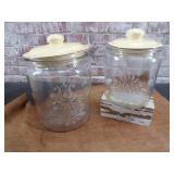 Pfaltzgraff Glass Crocks - Village Pattern