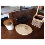 Produce Basket, Napkin Holder, Candle, Wooden