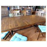 78" Wood & Wrought Iron Dining Table w/6 chairs