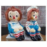 Raggedy Ann & Andy Porcelain Bookends