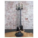 Fireplace Poker Set with brass handles