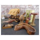 Covered Wagon Lamp, Wooden Tabletop Decor