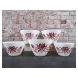 Fire King Modern Tulip Mixing Bowl Set of 5
