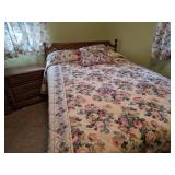 Full Size Maple Bed and Matching Night Stand