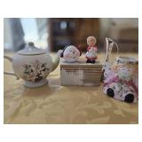 Teapot, Vase, Figurines