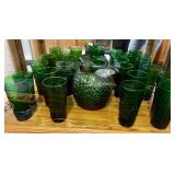 Green Glasses & Pitcher