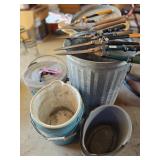 Galvanized Cans, Buckets, Yard Clippers