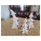 Set of 3 Porcelain Trees - 8", 10", 12"