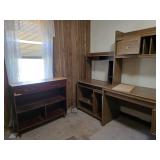 Computer Desks & MCM Bookcase w/ hairpin legs