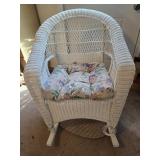 White Wicker Rocking Chair (Plastic)
